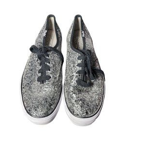 Keds Black Glitter Sequin Sneakers Shoes Women's Size 6.5 Taylor Swift Eras Tour